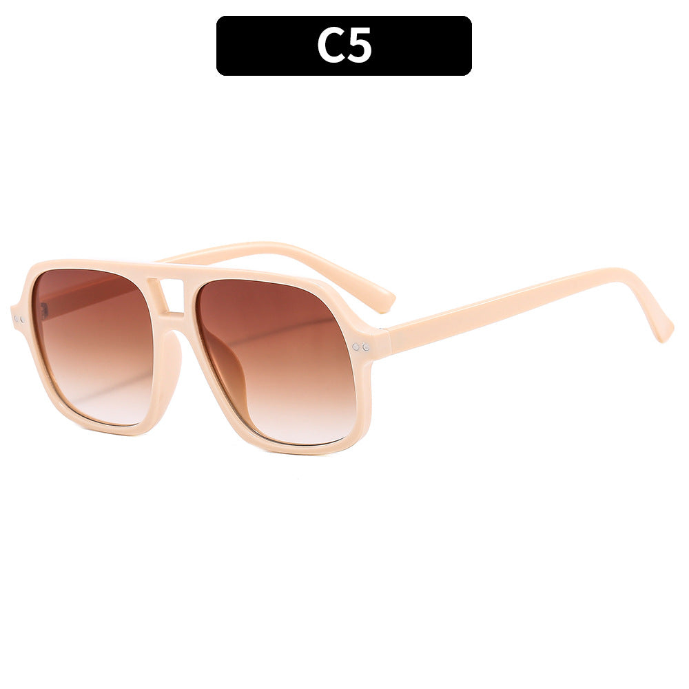 Wholesale PC Double Beam Sunglasses Large Frame UV Protection Sunglasses